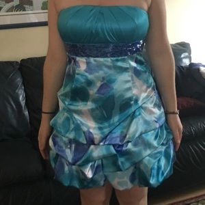 Semi-formal turquoise dress